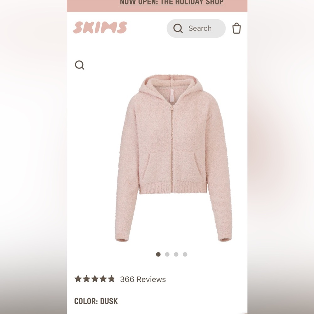 Skims cozy knit zip up hoodie
